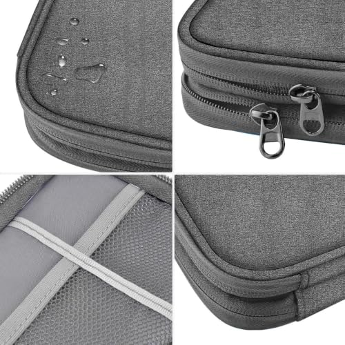 ZINMARK Portable Cable Organizer Case,Travel Pouch with Double-Layer Storage for Cables,Chargers,Earbuds & Phone,Dark Gray - color: Dark Gray