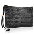 Large Makeup Bag with Wrist Strap, PU Leather Cosmetic Bag, Travel Toiletry Pouch for Women, Gifts for Mom/Sisters/Friends/Bridesmaid (Small Plaid) - color: Small Plaid-Large
