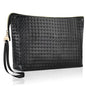 Large Makeup Bag with Wrist Strap, PU Leather Cosmetic Bag, Travel Toiletry Pouch for Women, Gifts for Mom/Sisters/Friends/Bridesmaid (Small Plaid) - color: Small Plaid-Large