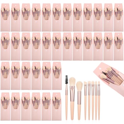 36 Sets Travel Size Makeup Brushes Set Mini Face Make Up Brushes Makeup Gifts for Bridesmaids Wedding Bridal Shower Makeup Party - color: Skin Color, size: 36 Set