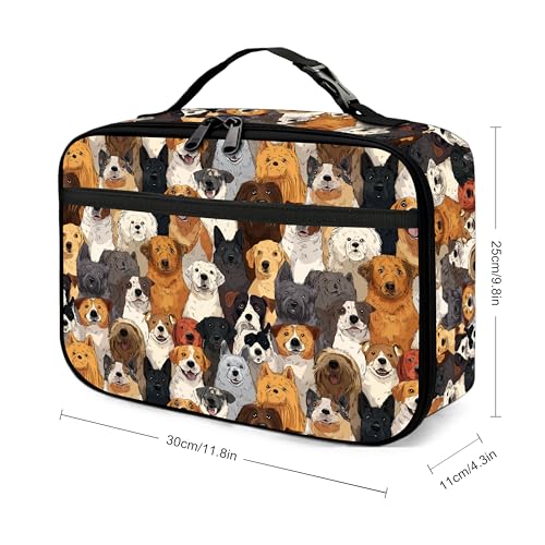 Cute Dog Lunch Bag Insulated Reusable Lunch Box Cooler Thermal Tote Bag For Teenage Boys Girls School Beach - color: Cute Dog