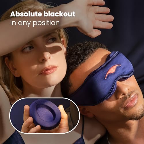 Manta Silk Sleep Mask – Premium 22 Momme Silk Eye Mask, Designed for Blackout Comfort, Breathable and Washable, Adjustable Fit (Purple) - color: Purple
