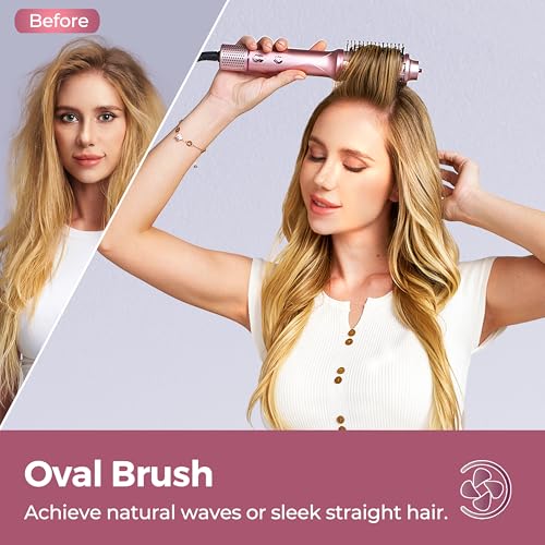 3 in 1 Ionic Hair Dryer Brush, Lightweight Blow Dryer Brush in One for Faster Dry and Style, Blowout Hot Air Brush, One Step Straightener Volumizer with Millions Negative Ions for Smooth