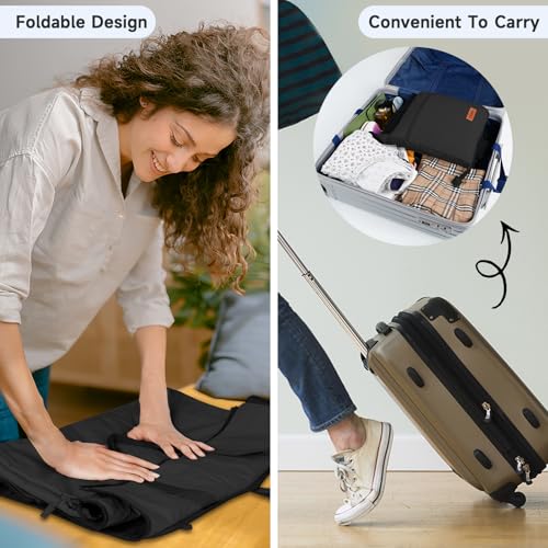 Ytonet Garment Bags for Travel, Foldable Garment Duffle Bags for Women men, Convertible Travel Garment Bag with Shoe Compartment, 2 in 1 Hanging Suitcase Suit Water Resistant Weekender Bag, Black - color: Black