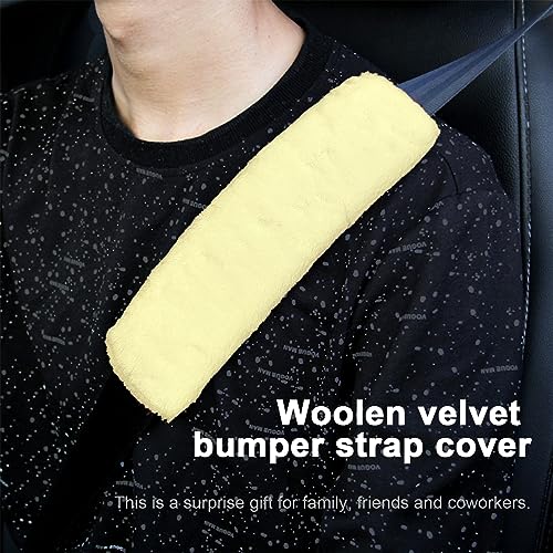 Ziciner 2 Packs Car Seatbelt Covers Shoulder Pad, Universal Soft Faux Sheepskin Shoulder Cover for Comfortable Driving, Fluffy Seat Belt Protector Help to Protect Your Neck and Shoulder (Beige) - color: Beige