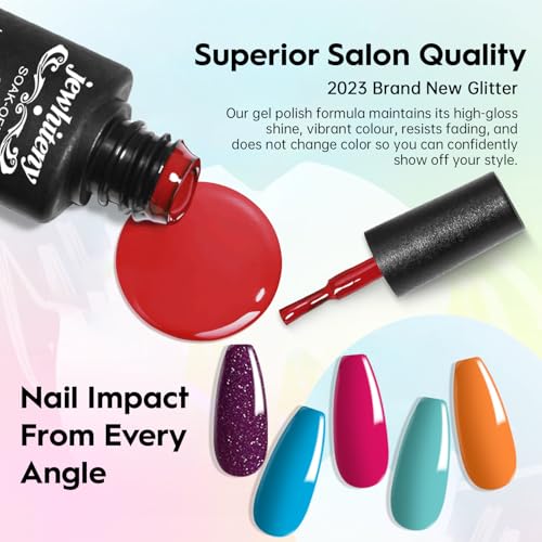 JEWHITENY 14 Colors Poly Gel Nail Kit 27 Colors Gel Nail Polish Kit With U V Light All In One Nail Art Starter Kit Suitable For All Seasons - color: A05