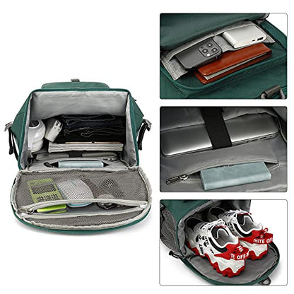 Kalesi Gym Duffle Bag Backpack 4-Way Waterproof with Shoes Compartment for travel Sport Hiking laptop (Green) - color: Green