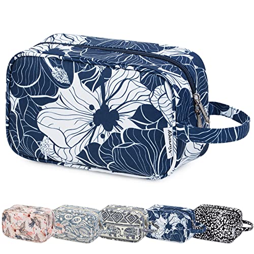Narwey Travel Toiletry Bag for Women Traveling Dopp Kit Makeup Bag Organizer for Toiletries Accessories Cosmetics (Blue Lotus) - color: Blue Lotus