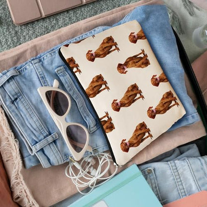 Vizsla Dog Makeup Bag, Vizsla Lovers Gifts Cosmetic Bag for Women, Dog Mom Lovers Owner Gifts for Women Christmas, Pet Lover Gift Zipper Travel Makeup Pouch for Purse - color: vizsla