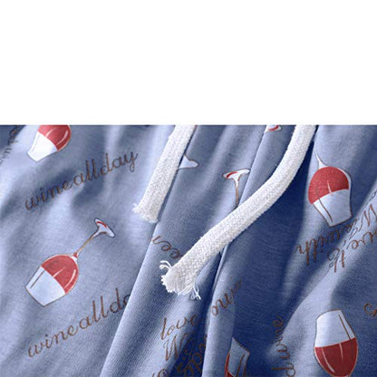HONG HUI Women's Capri Pajama Sets Plus Size Sleepwear Top with Capri Pants 2 Piece Sleep Set - color: Black-wine Red, size: Medium