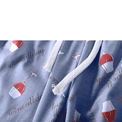 HONG HUI Women's Capri Pajama Sets Plus Size Sleepwear Top with Capri Pants 2 Piece Sleep Set - color: Black-wine Red, size: XX-Large