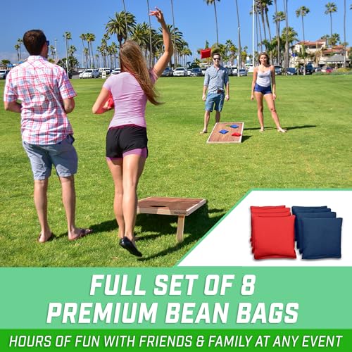 GoSports Portable Cornhole Sets, 8 Styles – Choose 4 x 2 ft or 3 x 2 ft - Boards Include 8 Bean Bags, Travel Case, and Game Rules - style: 4 x 2 ft Craftsman