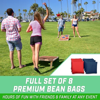 GoSports Portable Cornhole Sets, 8 Styles – Choose 4 x 2 ft or 3 x 2 ft - Boards Include 8 Bean Bags, Travel Case, and Game Rules - style: 4 x 2 ft Craftsman