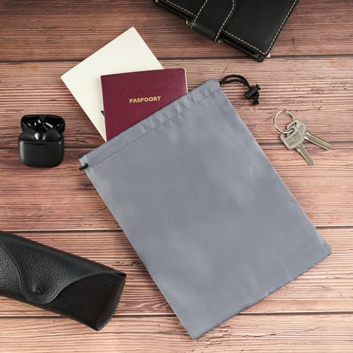 PALTERWEAR Drawstring Bag with Toggle - Nylon Cinch and Ditty Pouch Six-Pack (Gray, 7 x 9 Inch, Set of 6) - color: Gray, size: 7 x 9 Inch