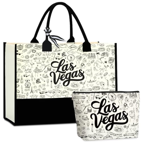 Seattle Italy Chicago New York Las Vegas Paris Gifts for Women Canvas Tote Bag Mother's Day Gifts for Women - color: Lasvegas