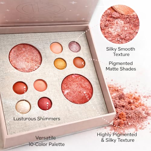 K'APEINE Rosy Glow Makeup Palette, 10 Colors All-in-One Baked Face & Eye Kit Warm Tone Eyeshadow Eyeshadow, Blush & Bronzer, Soft Glam Face Palette for Women Girls - color: Terracotta Oasis (10 Colors)