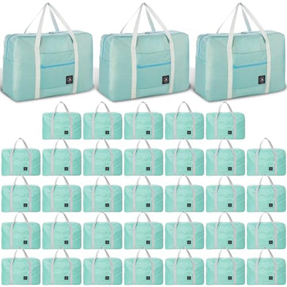 Travel Bag 36 Packes Carry on Luggage Foldable Duffel Bag Sports Gym Bag Weekender Overnight Bag Water Resistant Nylon Travel Duffel for Men Women - color: Green 36