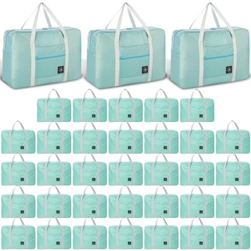 Travel Bag 36 Packes Carry on Luggage Foldable Duffel Bag Sports Gym Bag Weekender Overnight Bag Water Resistant Nylon Travel Duffel for Men Women - color: Green 36