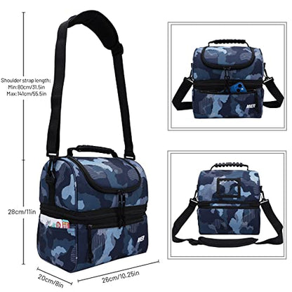 MIER Adult Lunch Box Insulated Lunch Bag Large Cooler Tote Bag for Women, Double Deck Cooler, Camouflage (Large) - color: Camouflage, size: Large