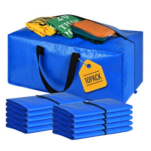 Moving Bags, Large Storage Bags Alternative to Moving Boxes, Moving Supplies for Packing, 10 Packs - color: Blue, size: 10 PACK