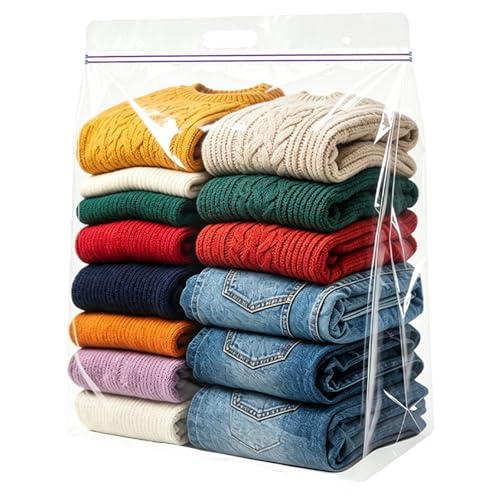 10 Gallon Jumbo Storage Bag with Handle, 3 Pack 24" x 24" Clear Plastic Zipper Bags Heavy Duty, Extra Large Resealable Bag for Seasonal Clothes, Bedding, Linens, Travel, Moving, Sports, Toys, 3 Mil - size: 10 Gallon - 3 Pack