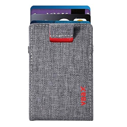 RFID Minimalist Slim Wallet for Men and Women, Holds Up to 12 Cards, Cash, Key Thin and Lightweight Credit Card Holder, Grey Ballistic Nylon - color: Grey Canvas