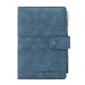 Mudono Passport and Card Holder for Women RFID Blocking Card Case Slim Travel Wallet Change Purse with Vaccine Card Slot - color: Blue