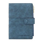 Mudono Passport and Card Holder for Women RFID Blocking Card Case Slim Travel Wallet Change Purse with Vaccine Card Slot - color: Blue