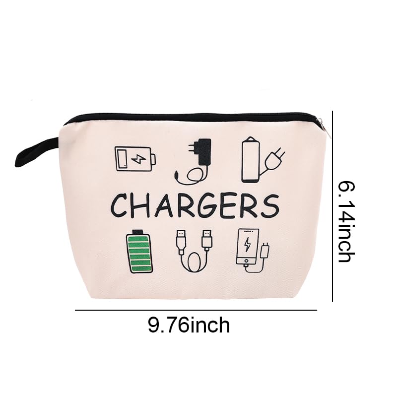 ShiQiao Spl Charging Cable Organizer Bag Chargers Organizer Bag for Travel Backpack with Zipper Toiletry Pouch Gifts for Friends Daughter Son Bday Birthday Gifts Chargers Makeup Cosmetic Bags - style: Chargers