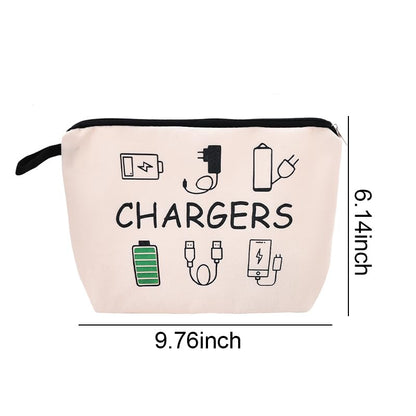 ShiQiao Spl Charging Cable Organizer Bag Chargers Organizer Bag for Travel Backpack with Zipper Toiletry Pouch Gifts for Friends Daughter Son Bday Birthday Gifts Chargers Makeup Cosmetic Bags - style: Chargers