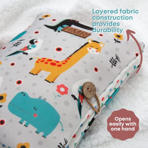 HAMUR Baby Diaper Bag Organizer – Compact & Foldable Stroller Pouch for Newborn Essentials | Travel-Friendly | Fits Boys & Girls (Animal) - color: Animal