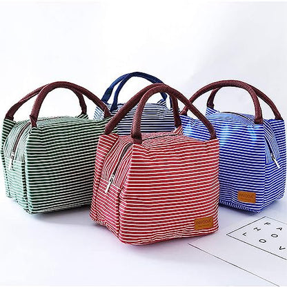 Lunch Bags Reusable Lunch Tote Bags Portable Lunch Cooler Bag Lunch Holder Insulated Lunch Box Bag for Picnic Office Beach (Blue) - color: Blue