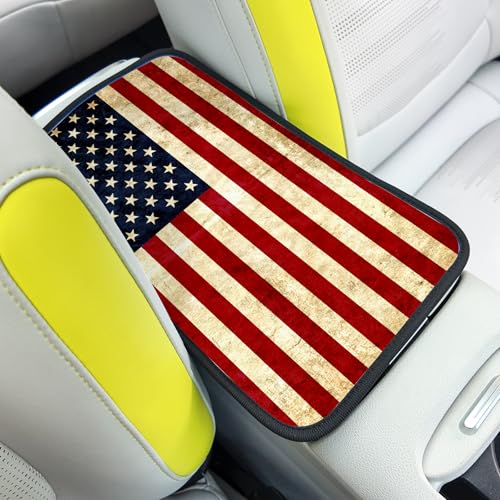 Auto Center Console Pad,American Flag 1 Auto Armrest Pad Seat Box Cushion,Armrest Cover Protector for Vehicle SUV Truck Car - color: American Flag