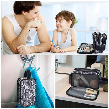Kids Toiletry Bag for Boys, Travel Toiletry Bag for Little Young Boys Waterproof Hanging Wash Bag Toddler Traveling Toiletries, Shark Black - color: Shark-Black