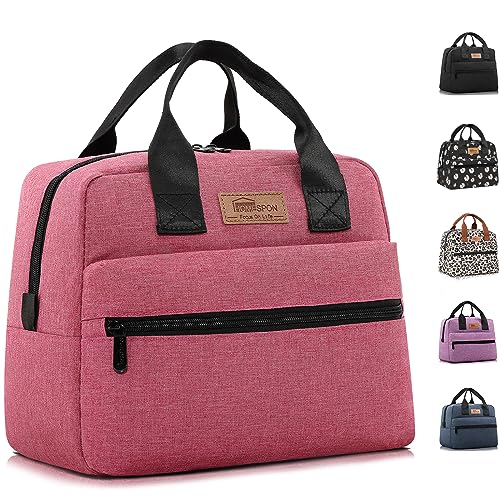 HOMESPON Insulated Lunch Bag for Women Men Lunch Box Cooler Lunch Tote for Work Picnic (Rose) - color: Rose