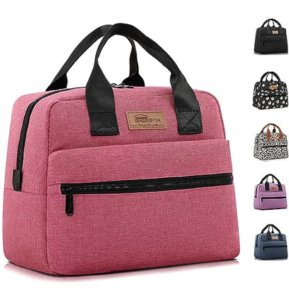 HOMESPON Insulated Lunch Bag for Women Men Lunch Box Cooler Lunch Tote for Work Picnic (Rose) - color: Rose