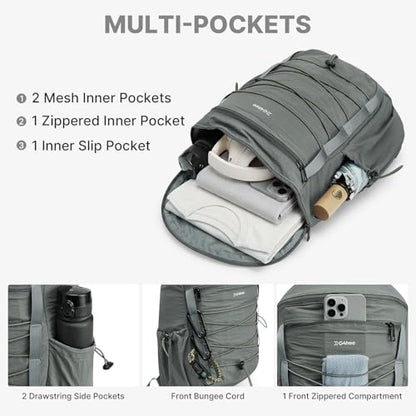 G4Free Hiking Backpack for Women Men 20L Lightweight Travel Backpacks Daypack Outdoor Daily Camping, Dark Gray-green - color: Dark Gray-green