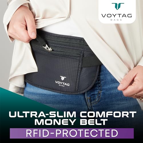 Travel Money Belt & Passport Holder - RFID Blocking Slim Travel Wallet & Fanny Pack for Men and Women - Essential Travel Pouch for Cash, Credit Cards, and Documents (Beige) - color: Beige