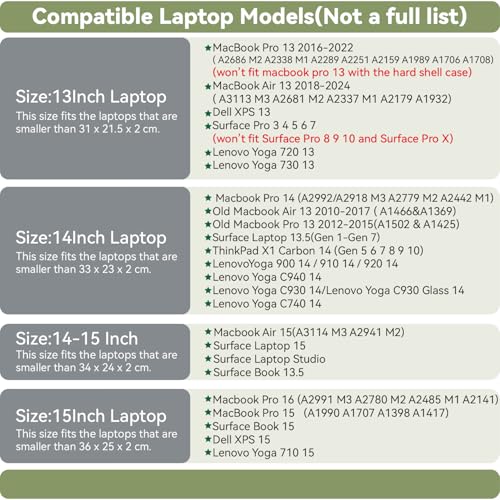 PU Leather Laptop Sleeve Compatible with New 15.3 inch MacBook Air 2023 2024, Surface Laptop 15, Surface Book 13.5, Surface Laptop Studio Color Khaki - color: Khaki, size: 14-15 Inch