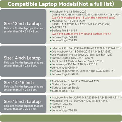 PU Leather Laptop Sleeve Compatible with New 14 inch MacBook Pro A2992 A2918,Old MacBook Pro Air 13, Surface Laptop 7th Gen 13.5, Thinkpad X1 Carbon 14 Set of 4PCS Color Silver - color: Silver, size: 14Inch Laptop