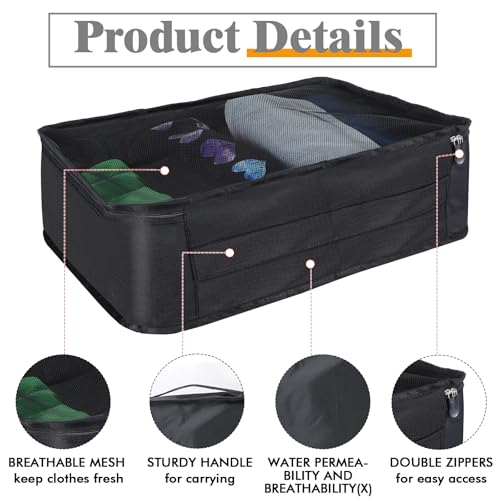 12 Pcs Packing Cubes for Suitcase Travel Luggage Bags Bulk Mesh Organizer Set for Hiking Camping Backpacking Clothes Accessories