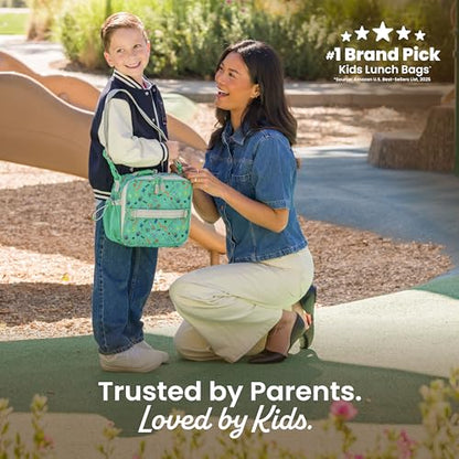 Bentgo Kids Lunch Bag - Durable, Double-Insulated Lunch Bag for Kids 3+; Holds Lunch Box, Water Bottle, & Snacks; Easy-Clean Water-Resistant Fabric & Multiple Zippered Pockets (Bug Buddies) - color: Bug Buddies