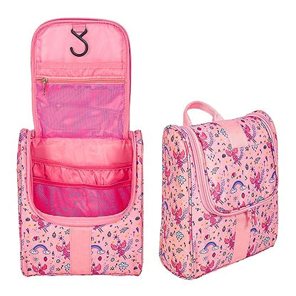 Remobia Hicol Cute Cartoon Hanging Kids Toiletry Bag Children Travel Cosmetic Makeup Organizer Wash Bag Shower bag Over Night Bag Camping Shaving Kit Bag for Boys & Girls(Fairy) - color: Fairy