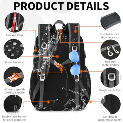 35L Lightweight Packable Backpack – Durable Foldable Daypack for Travel, Hiking, and Gym (Black) - color: 35l-black