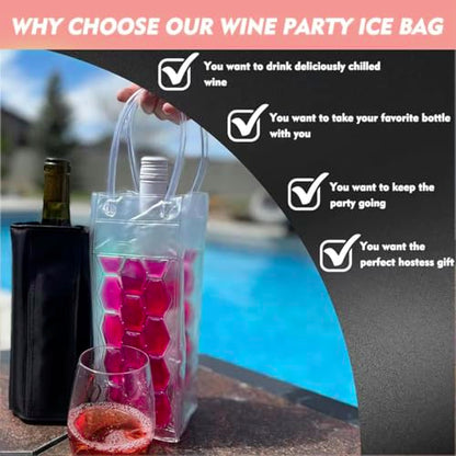 Green Wine Bag Set 2: Ice Wine Bottle Chiller Cooler and Refrigerator for Red, White, Sparkling or Champagne - style: Green Wine Bag