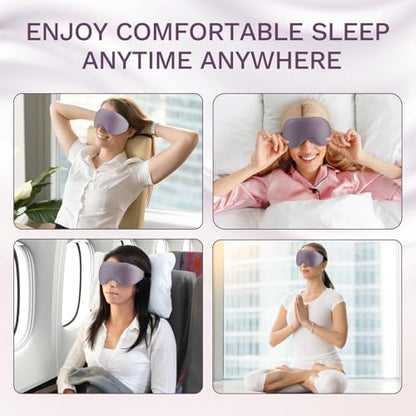 99% Fully Block Out Light Eye Sleep Mask, 3D Deep Contoured Eyes Cover Zero Pressure, Long Lash Extension Eyes Mask with Adjustable Straps for Sleeping Travel Home Nap Rest Women Men (Light Purple) - color: Light Purple