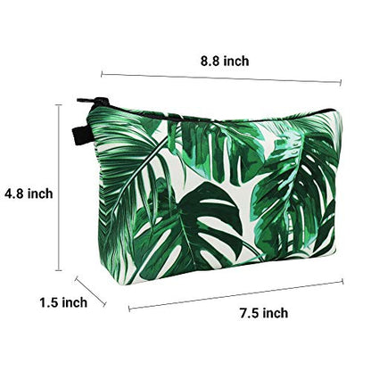 Cute Travel Makeup Bag Cosmetic Bag Small Pouch Gift for Women (Leaves) - color: Leaves