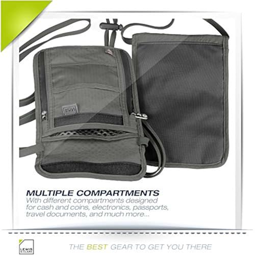 Lewis N. Clark Men's RFID Blocking Stash Wallet, Travel Neck Pouch Passport Holder for Women & Men, Olive, One Size - color: Olive
