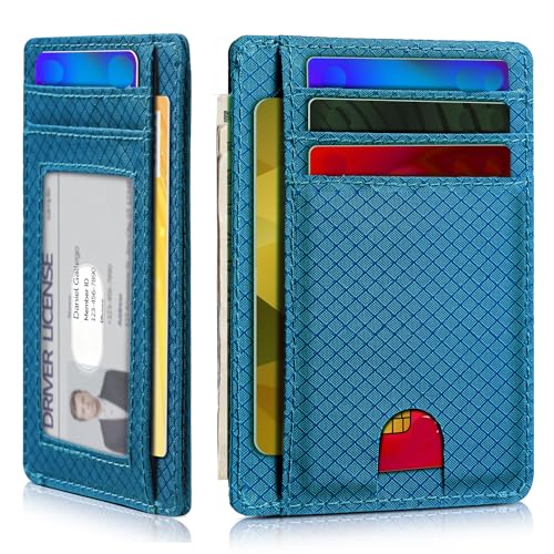 Artpaxy Slim Wallet for Men & Women, Minimalist Front Pocket Card Holder for Travel, RFID Blocking, Water Resistant Nylon Wallet for ID & Cash & Credit Card - color: Navy Blue