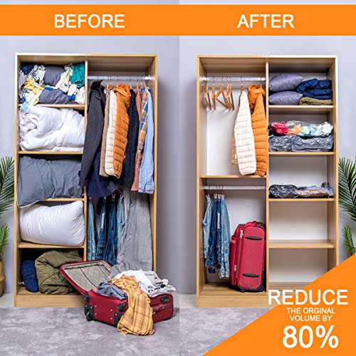 GONGSHI Vacuum Storage Bags, Space Saver Seal Bags For Clothing, Travel Luggage,Blankets, Comforters, Pillows, Clothes Storage.12 Combo